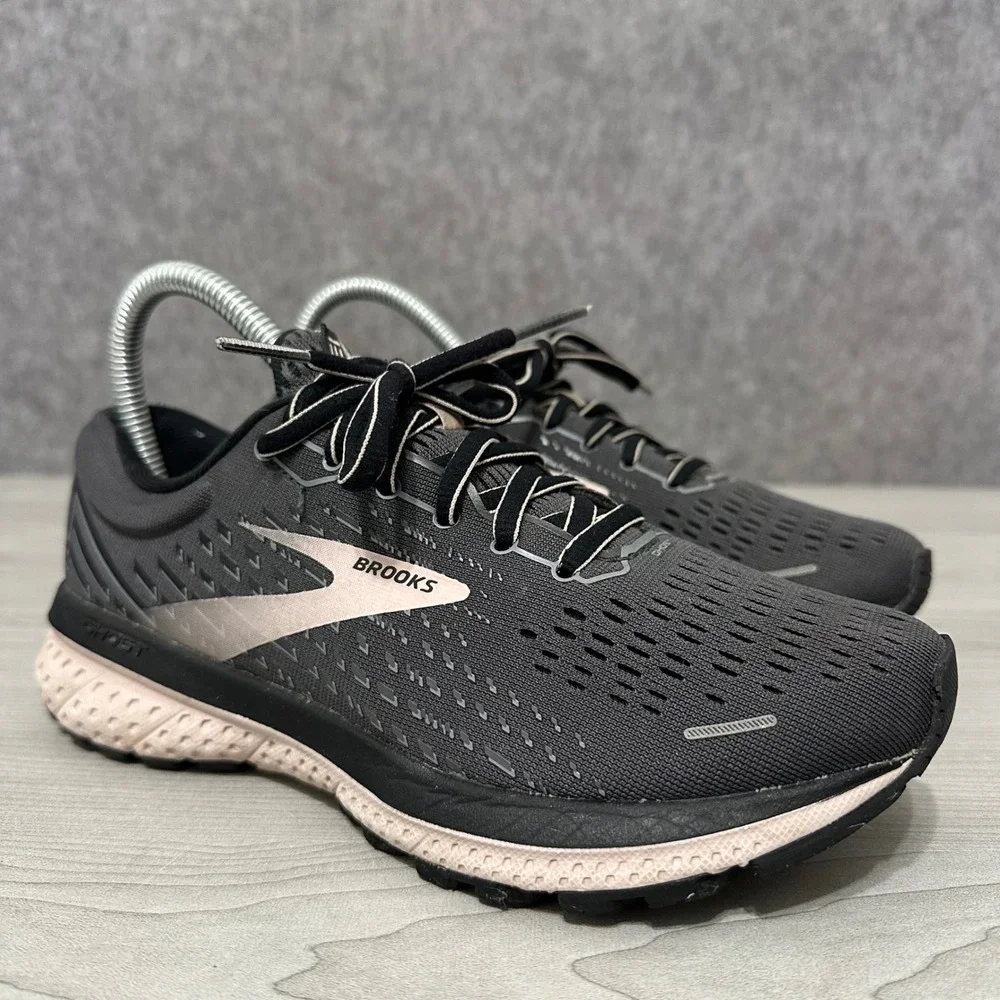 Brooks Ghost 13 Running Shoes Womens 6 Black Pink Neutral Cushion Sneakers‎